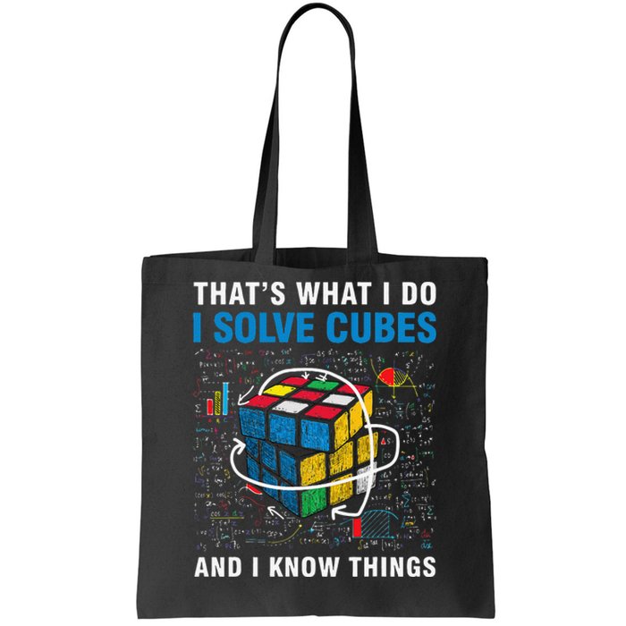 I Solve Cubes And I Know Things Funny Speed Cubing Tote Bag