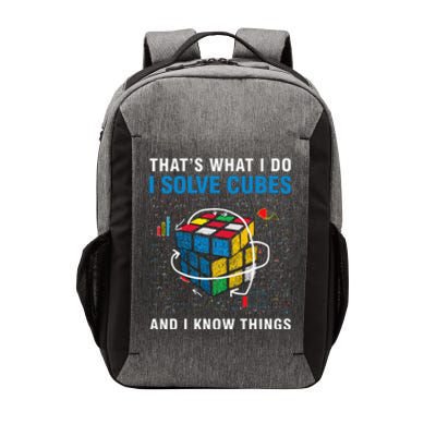 I Solve Cubes And I Know Things Funny Speed Cubing Vector Backpack