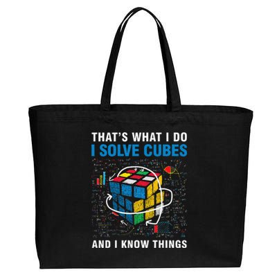 I Solve Cubes And I Know Things Funny Speed Cubing Cotton Canvas Jumbo Tote