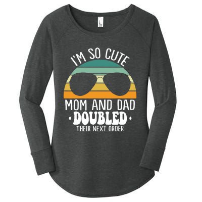 I'm So Cute Mom And Dad Doubled Their Next Order Twins Boy Women's Perfect Tri Tunic Long Sleeve Shirt