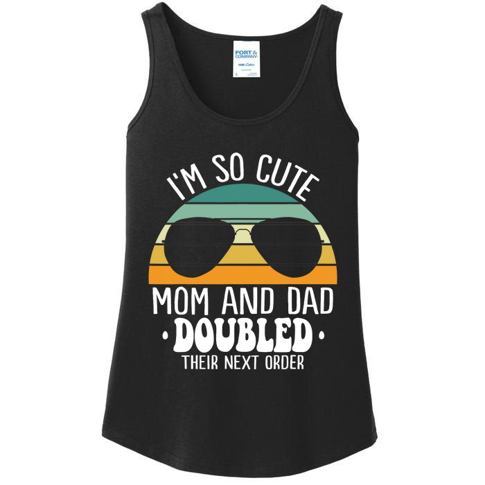 I'm So Cute Mom And Dad Doubled Their Next Order Twins Boy Ladies Essential Tank