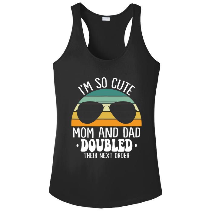 I'm So Cute Mom And Dad Doubled Their Next Order Twins Boy Ladies PosiCharge Competitor Racerback Tank