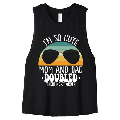 I'm So Cute Mom And Dad Doubled Their Next Order Twins Boy Women's Racerback Cropped Tank