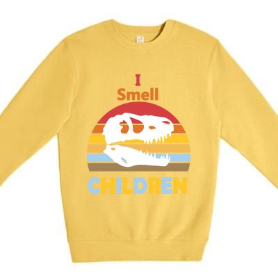 I Smell Children Dinosaur Tmeaningful Giftrex For Funny Scary Halloween Gift Premium Crewneck Sweatshirt