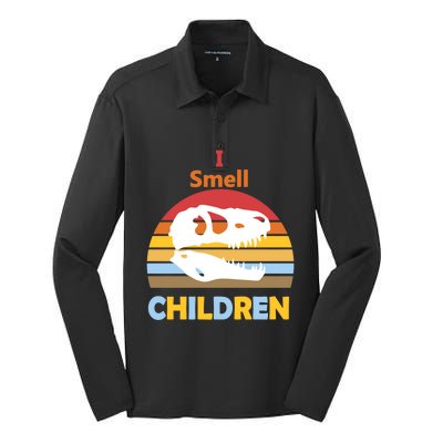 I Smell Children Dinosaur Tmeaningful Giftrex For Funny Scary Halloween Gift Silk Touch Performance Long Sleeve Polo