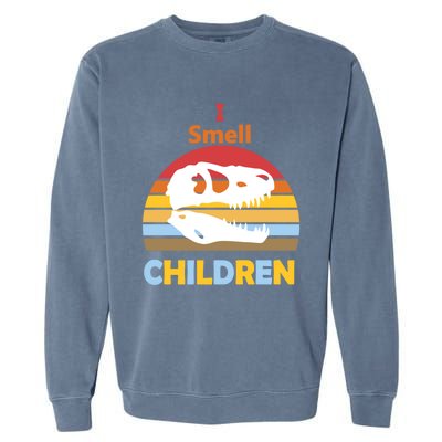 I Smell Children Dinosaur Tmeaningful Giftrex For Funny Scary Halloween Gift Garment-Dyed Sweatshirt