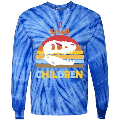 I Smell Children Dinosaur Tmeaningful Giftrex For Funny Scary Halloween Gift Tie-Dye Long Sleeve Shirt