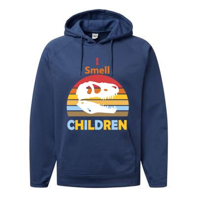 I Smell Children Dinosaur Tmeaningful Giftrex For Funny Scary Halloween Gift Performance Fleece Hoodie