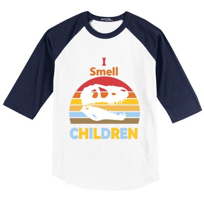 I Smell Children Dinosaur Tmeaningful Giftrex For Funny Scary Halloween Gift Baseball Sleeve Shirt