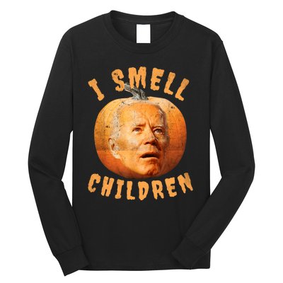 I Smell Children Anti Joe Biden Funny Witches Halloween Long Sleeve Shirt