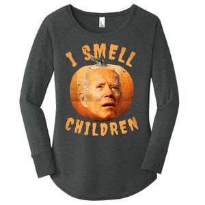 I Smell Children Anti Joe Biden Funny Witches Halloween Women's Perfect Tri Tunic Long Sleeve Shirt