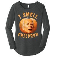 I Smell Children Anti Joe Biden Funny Witches Halloween Women's Perfect Tri Tunic Long Sleeve Shirt