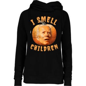 I Smell Children Anti Joe Biden Funny Witches Halloween Womens Funnel Neck Pullover Hood