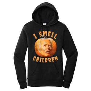 I Smell Children Anti Joe Biden Funny Witches Halloween Women's Pullover Hoodie