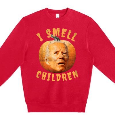 I Smell Children Anti Joe Biden Funny Witches Halloween Premium Crewneck Sweatshirt