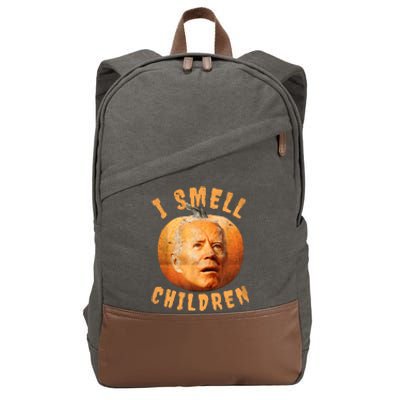 I Smell Children Anti Joe Biden Funny Witches Halloween Cotton Canvas Backpack