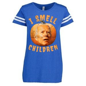 I Smell Children Anti Joe Biden Funny Witches Halloween Enza Ladies Jersey Football T-Shirt