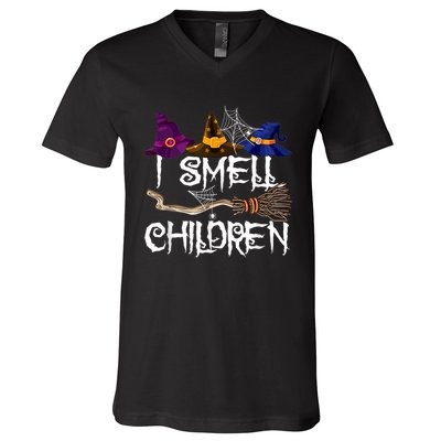 I Smell Children Funny Witches Halloween Party Costume V-Neck T-Shirt