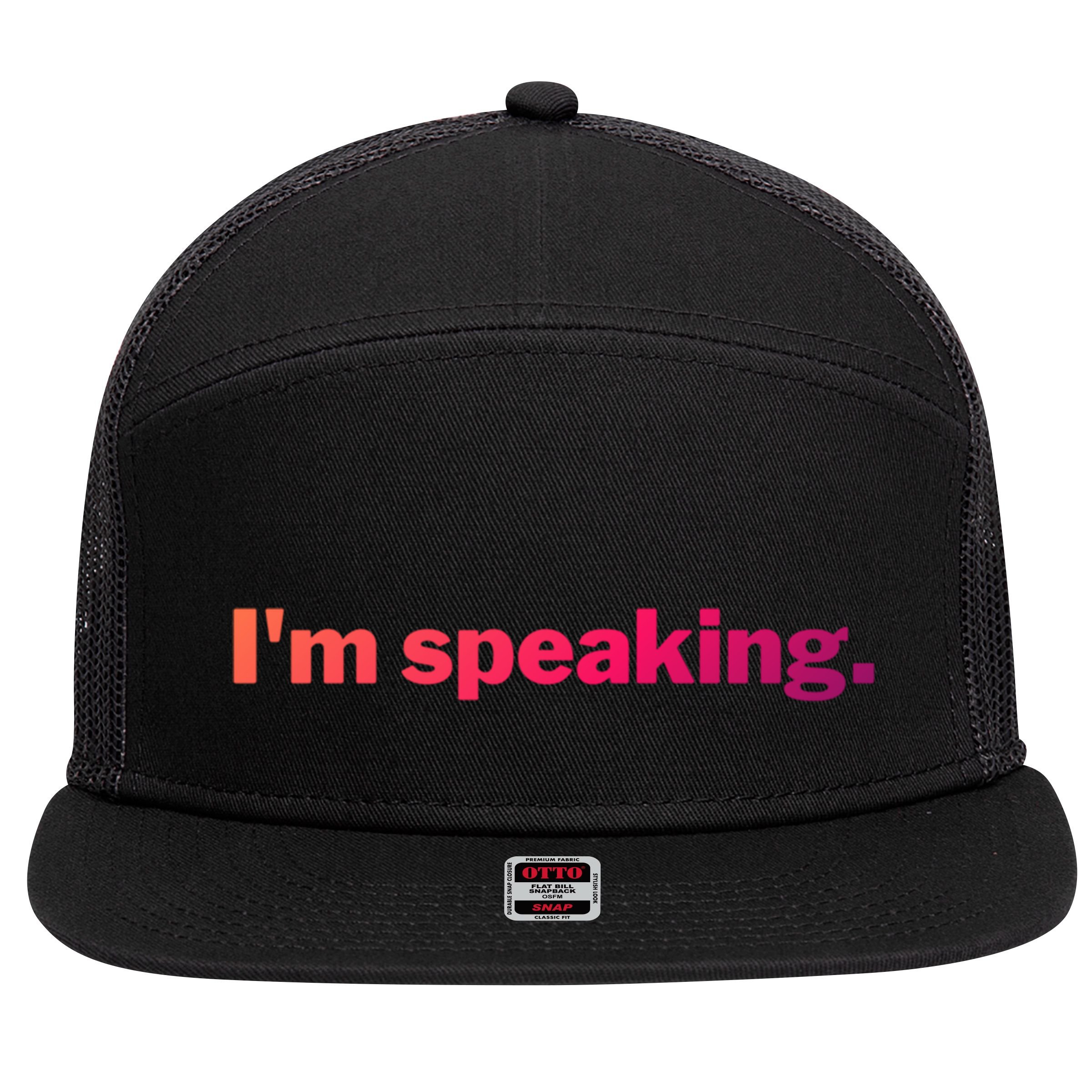 IM Speaking Cool Gift 7 Panel Mesh Trucker Snapback Hat