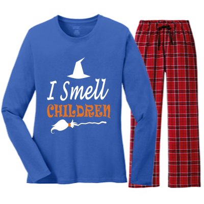 I Smell Children For Funny And Scary Halloween Gift Women's Long Sleeve Flannel Pajama Set 