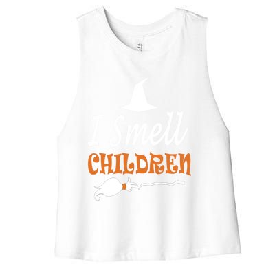 I Smell Children For Funny And Scary Halloween Gift Women's Racerback Cropped Tank