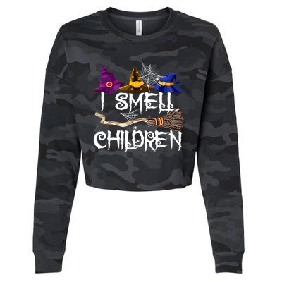 I Smell Children Funny Witches Halloween Party Costume Cropped Pullover Crew