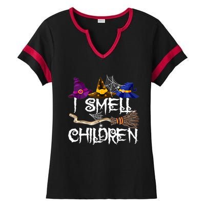 I Smell Children Funny Witches Halloween Party Costume Ladies Halftime Notch Neck Tee