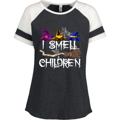 I Smell Children Funny Witches Halloween Party Costume Enza Ladies Jersey Colorblock Tee