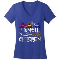 I Smell Children Funny Witches Halloween Party Costume Women's V-Neck T-Shirt