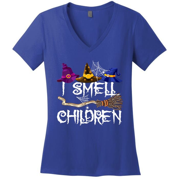 I Smell Children Funny Witches Halloween Party Costume Women's V-Neck T-Shirt