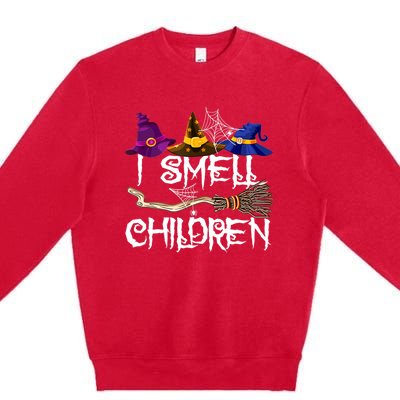 I Smell Children Funny Witches Halloween Party Costume Premium Crewneck Sweatshirt