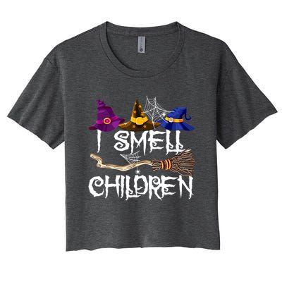 I Smell Children Funny Witches Halloween Party Costume Women's Crop Top Tee