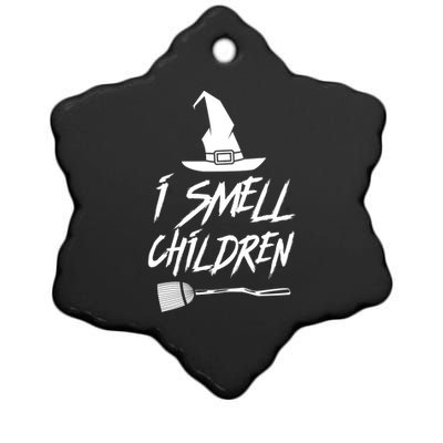 I Smell Children Funny Halloween Witch Hat Broom Costume Gift Ceramic Star Ornament