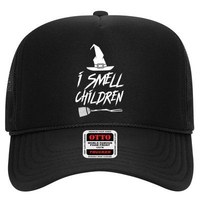 I Smell Children Funny Halloween Witch Hat Broom Costume Gift Trucker Hat