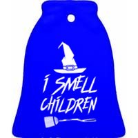 I Smell Children Funny Halloween Witch Hat Broom Costume Gift Ceramic Bell Ornament