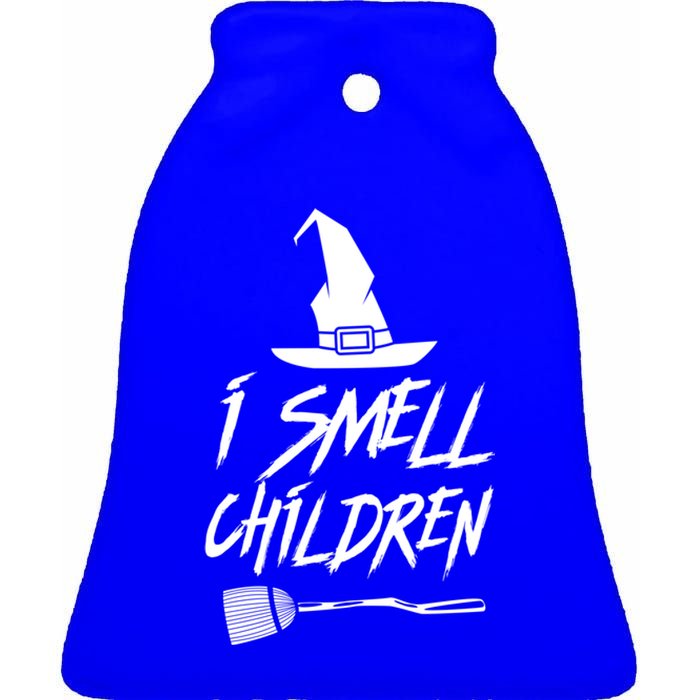 I Smell Children Funny Halloween Witch Hat Broom Costume Gift Ceramic Bell Ornament