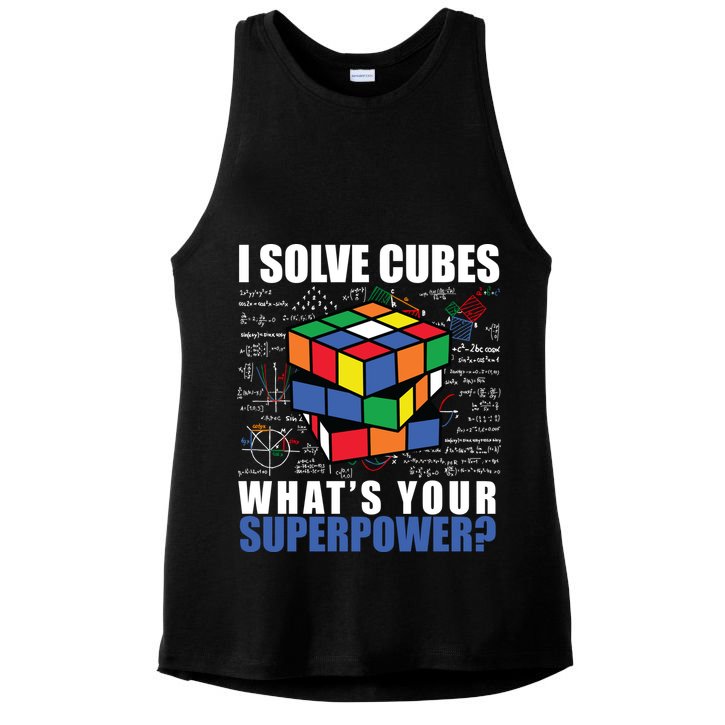 I Solve Cubes What's Your Superpower Ladies PosiCharge Tri-Blend Wicking Tank