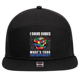 I Solve Cubes What's Your Superpower 7 Panel Mesh Trucker Snapback Hat