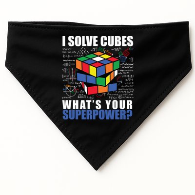 I Solve Cubes What's Your Superpower USA-Made Doggie Bandana
