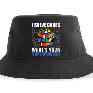 I Solve Cubes What's Your Superpower Sustainable Bucket Hat