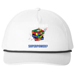 I Solve Cubes What's Your Superpower Snapback Five-Panel Rope Hat