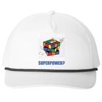 I Solve Cubes What's Your Superpower Snapback Five-Panel Rope Hat