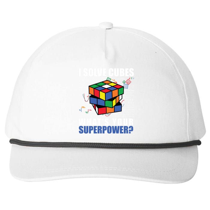 I Solve Cubes What's Your Superpower Snapback Five-Panel Rope Hat