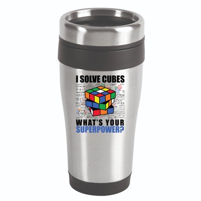 I Solve Cubes What's Your Superpower 16oz Travel Tumbler