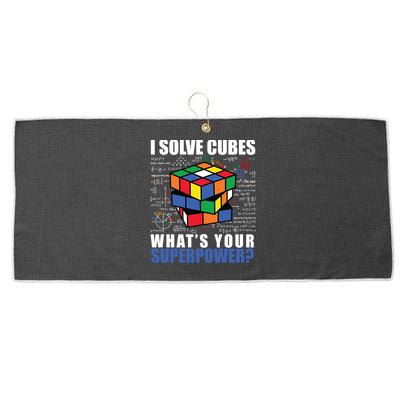 I Solve Cubes What's Your Superpower Large Microfiber Waffle Golf Towel