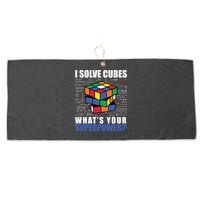 I Solve Cubes What's Your Superpower Large Microfiber Waffle Golf Towel