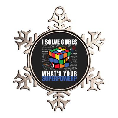 I Solve Cubes What's Your Superpower Metallic Star Ornament