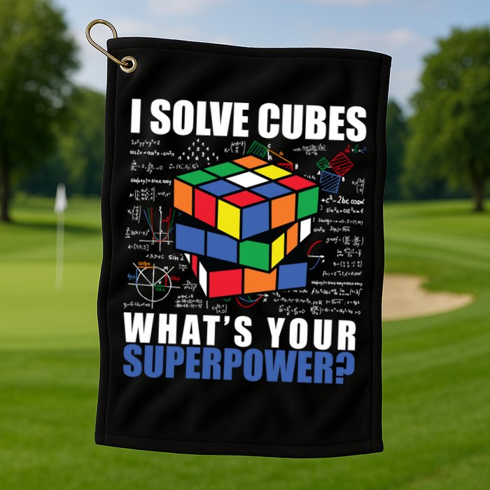 I Solve Cubes What's Your Superpower Golf Towel