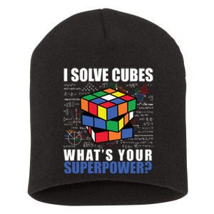 I Solve Cubes What's Your Superpower Short Acrylic Beanie