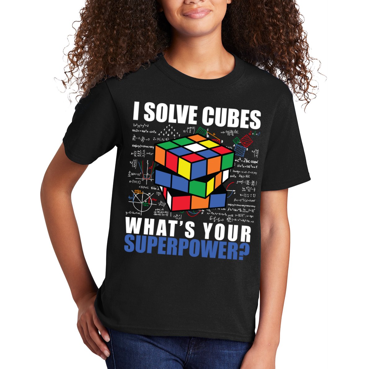 I Solve Cubes What's Your Superpower Kids T-Shirt